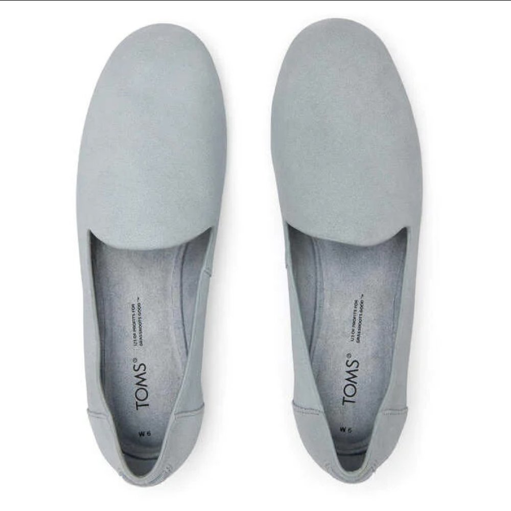 Toms Darcy Stone Grey Suede Flats